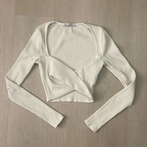 Zara Cropped long Sleeve, Size: Medium, White